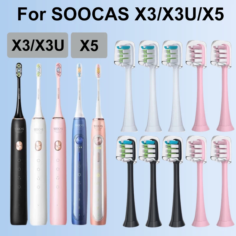 10 Stück vakuumversiegelte verpackte Ersatzbürstenköpfe für SOOCAS X3/X3U/X5 weiche Sonic elektrische Zahnbürste DuPont Reinigungsdüsen – Detail 2