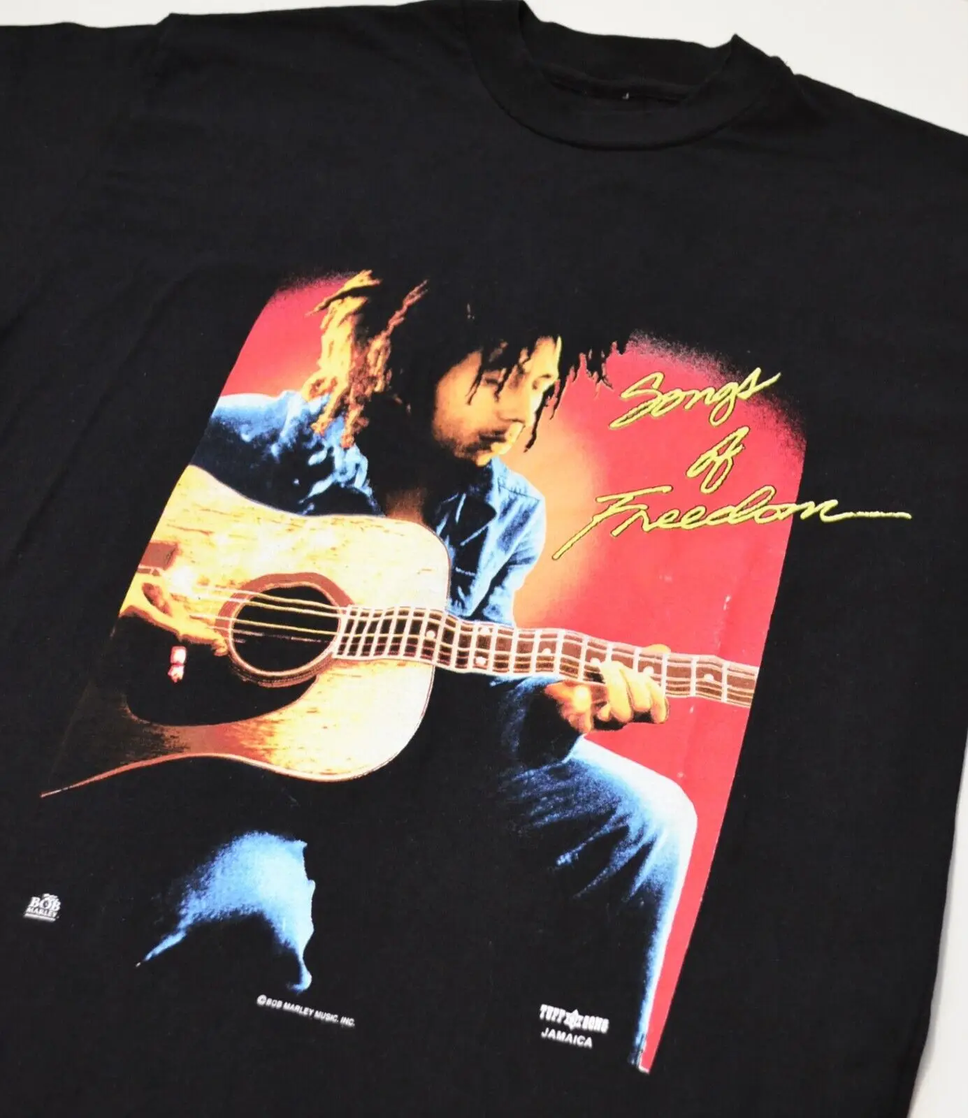 Début des années 90 Bob Marley chansons de liberté jamaïque T-shirt T-shirt M L Vintage noir