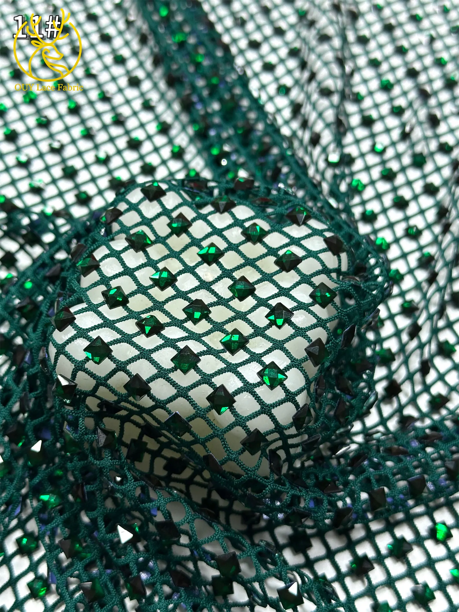 Luxuriöser Hochwertiger Edelstein-Stretchstoff 2026 Luxuriöser Hochwertiger Glitzer-Kristall-Strass-Stoff für Party- und Abendkleider zum Nähen – Detail 18