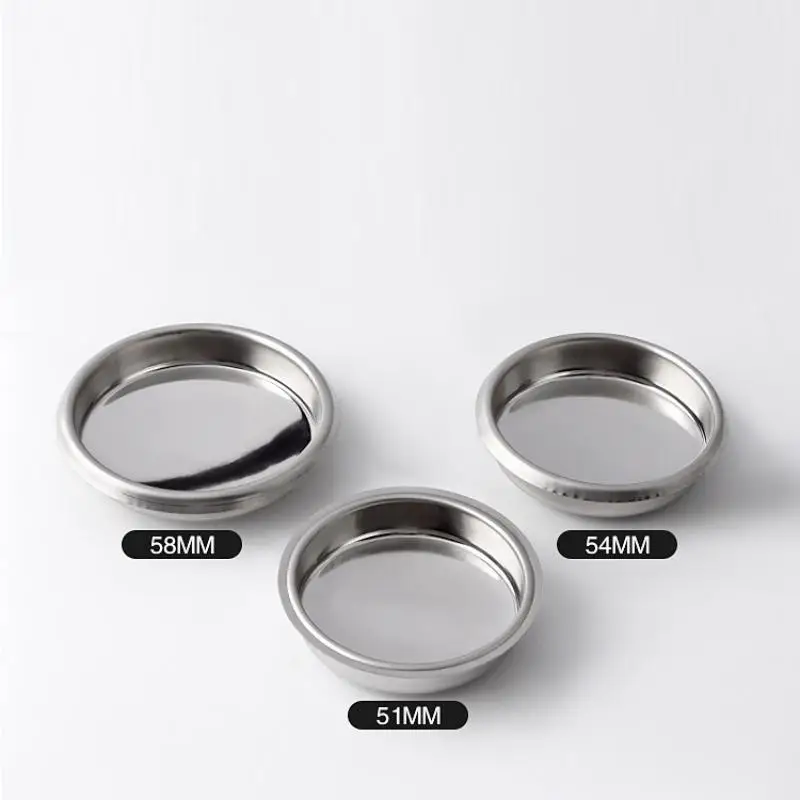 Coffee Blind Filter Bowl 51/54/58mm Stainless Steel Non Pressurized Filter Cup For Backwashing In Semi Automatic Coffee Machine