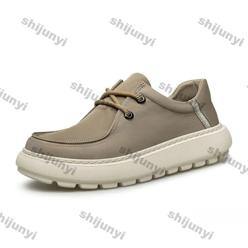 

Fashion Lace-up Canvas Shoes Men's 2026 Spring Autumn Non Slip Hard Wearing Platform Loafer Comfortable Soft Sole Casual Shoes