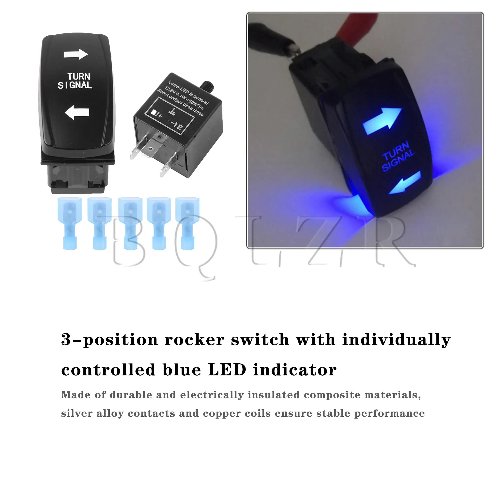 BQLZR Electronic LED Flasher Relay w/ Rocker Switch Kit Replacement for CF13