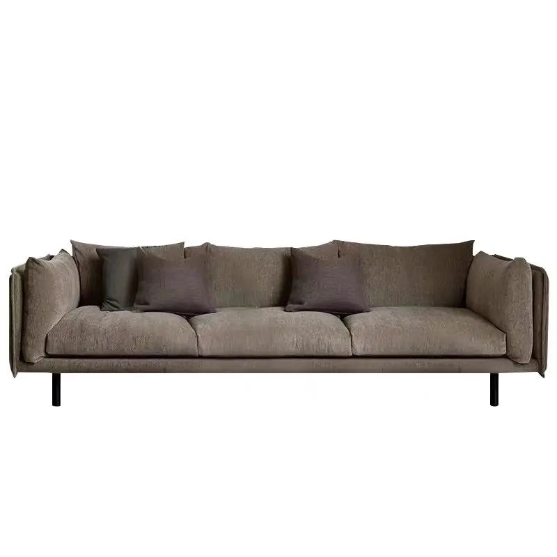 

Nordic style designer sofa wabi-sabi wind small apartment living room chenille fabric industrial style bed and breakfast sofa