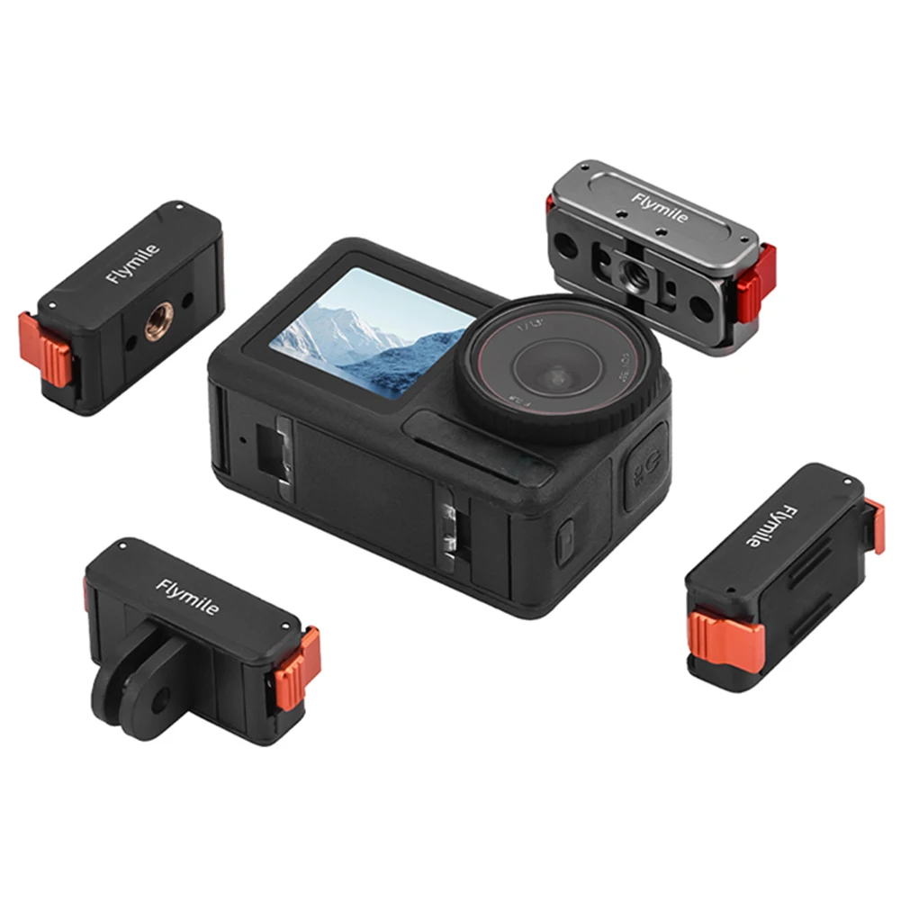 ل DJI ACTION 4/5 Pro كاميرا رياضية قاعدة مغناطيسية المضادة للانزلاق كاميرا محول تركيب ارتداء مقاومة قاعدة تمديد التثبيت السريع