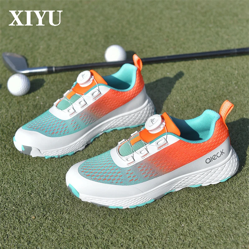

XIYU Couple Golf Shoes 41# Rotating Buckle Professional Golfer Lawn Training Sports Men's Breathable Waterproof Casual Shoes