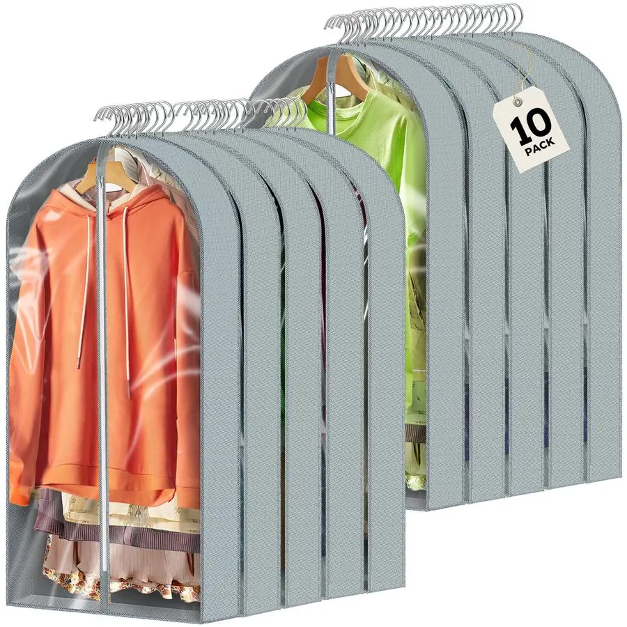 

Pcs 40 Garment Bags for Hanging Clothes, Clear Suit Bags for Closet Storage Clothing Storage, Garment Bags Shoulder Covers with