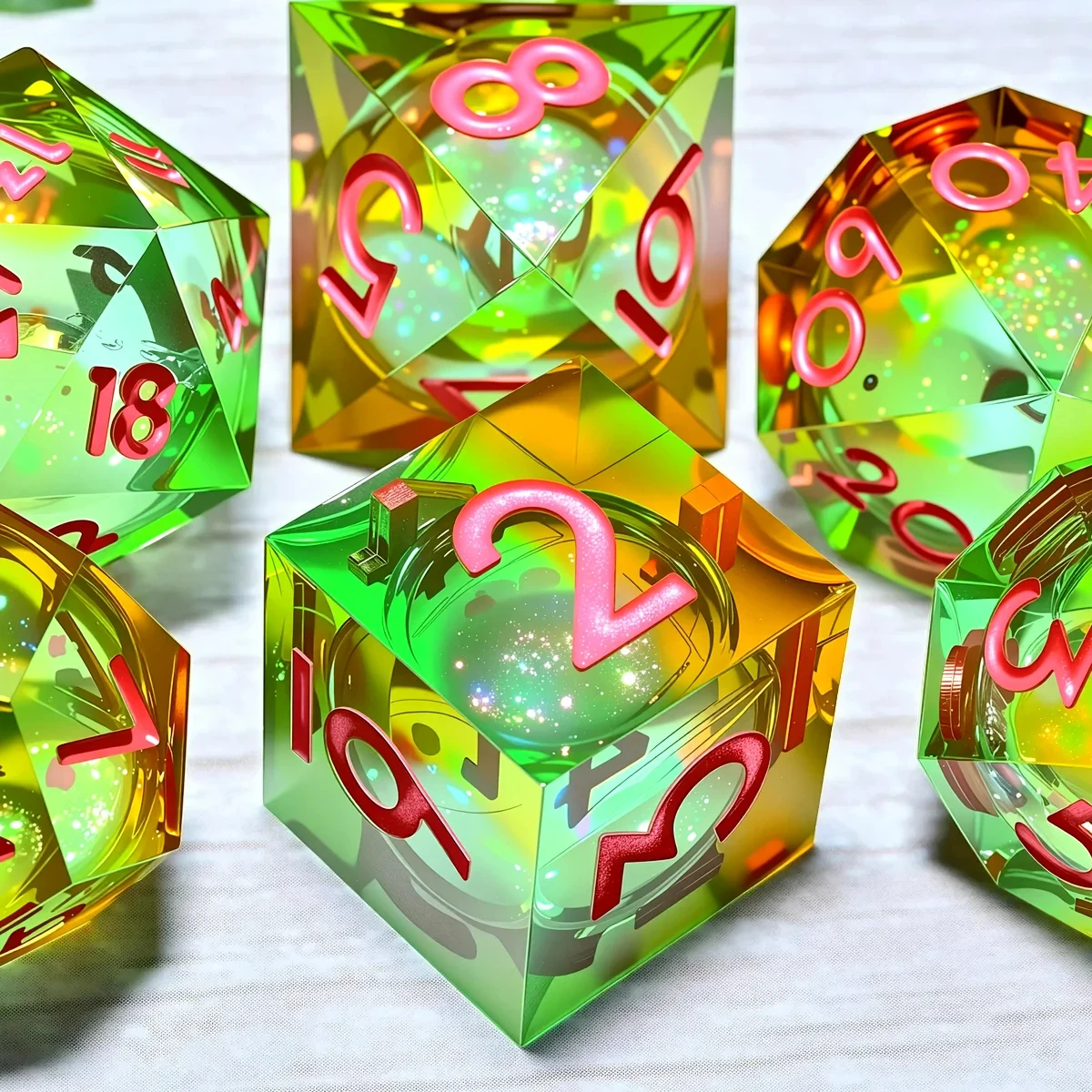 

DND Resin Dice Набор из 7 предметов для Dungeons and Dragons DND 5e RPG в подарок, настольная игра, настольная ролевая игра в кости, подарок на день рождения,