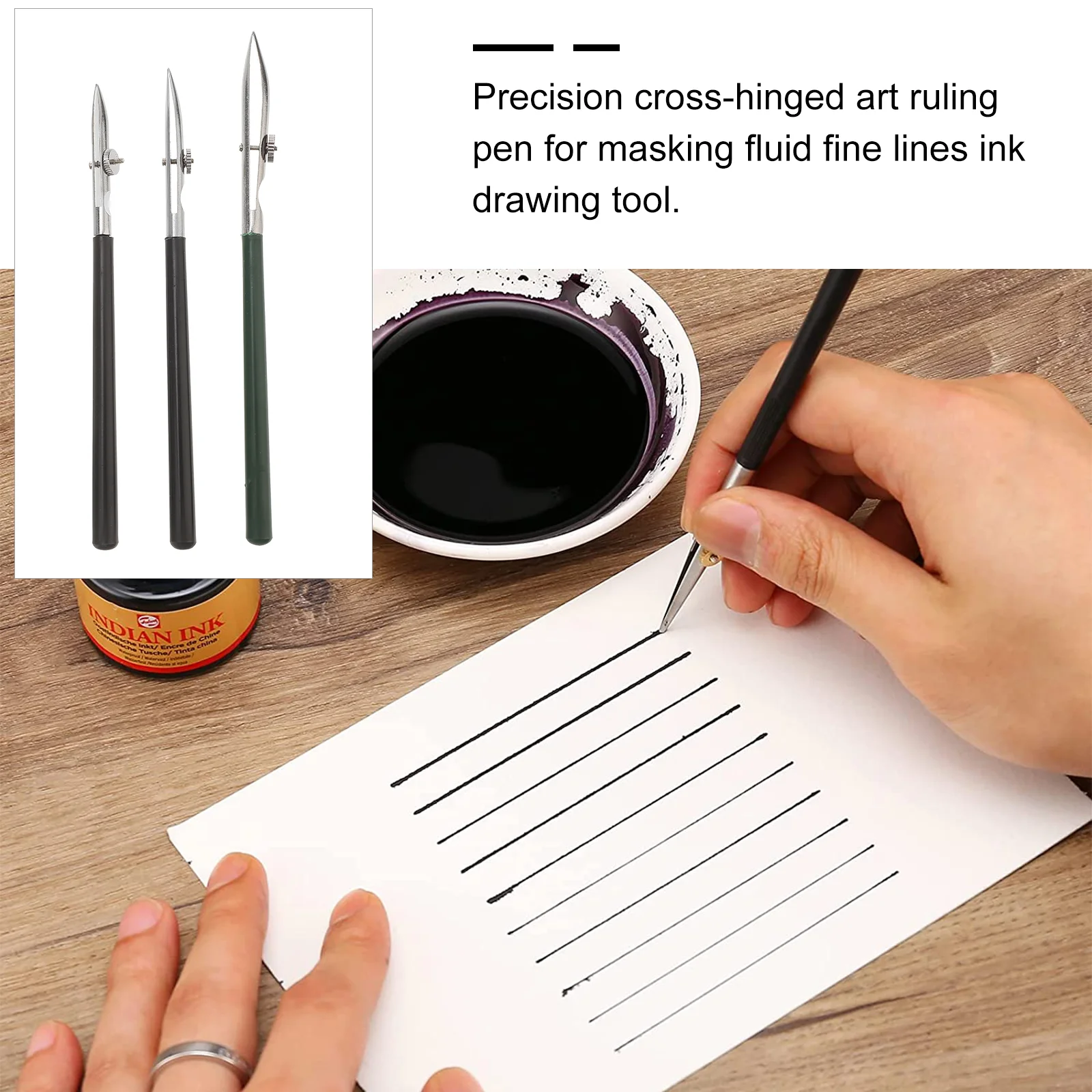 3 Pcs Masking Fluid Pen Straight Line Ruling Mark Pens for Drawing Fine Lines Paintbrush