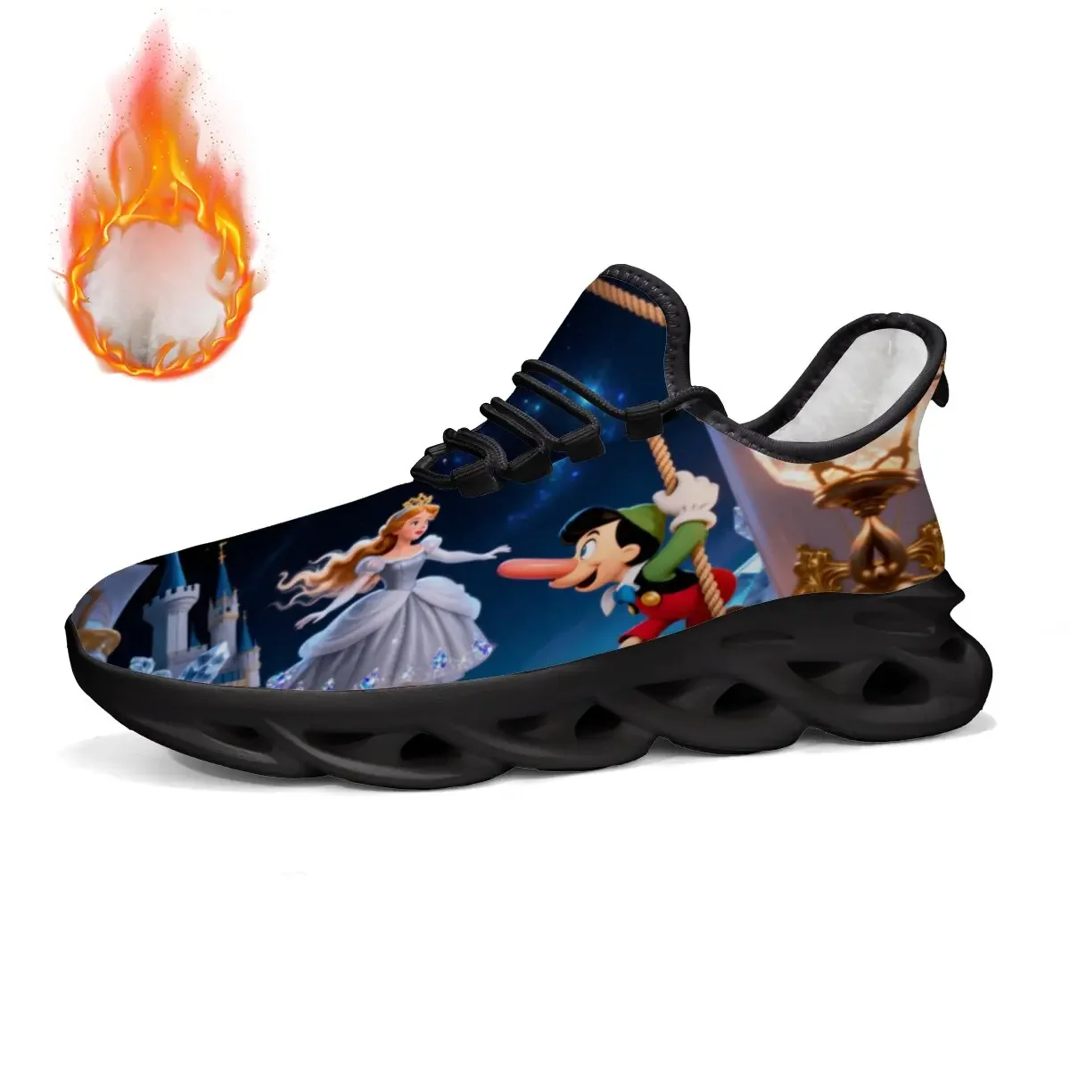 كارتون الوالدين والطفل سلسلة ديزني ميكي ماوس نمط تصميم تحلق المنسوجة خفيفة الوزن الدانتيل متابعة بالإضافة إلى حجم الأحذية الرياضية عارضة