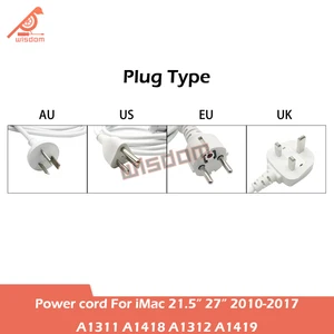Novo cabo de alimentação para imac a1311 a1312 a1418 a1419 ue au reino unido eua plug cabo de alimentação 2010-2017 10 principais vendas cabo energia imac - №10
