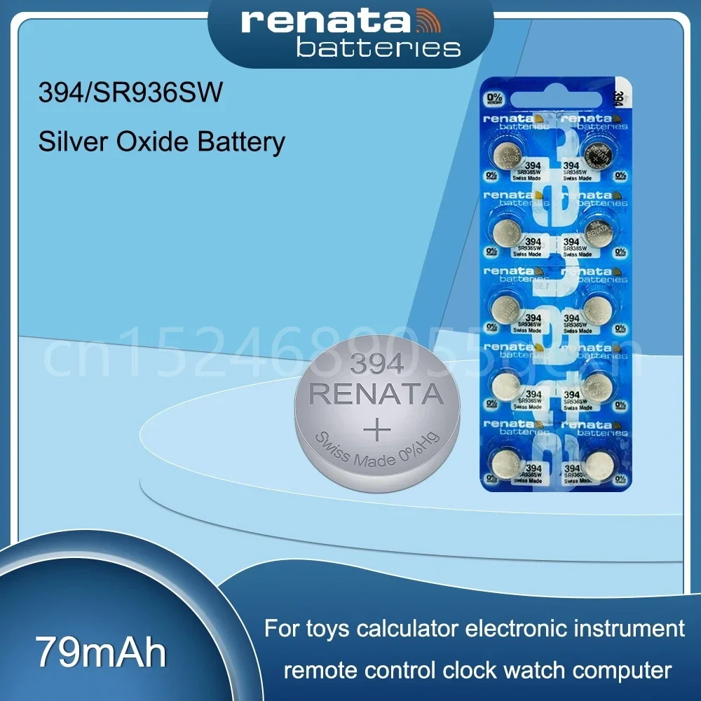 100% Original Renata 394 SR936SW AG9 LR936 1.55V Silver Oxide Watch Battery for Scale Camera Button Coin Cell MADE IN Swiss