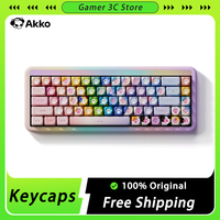 AKKO Neon Cat Claw Keycaps Heat Sublimation MAO Complete Set 142 Key Cute Keycaps Computer Accessories Game Office Custom Gifts