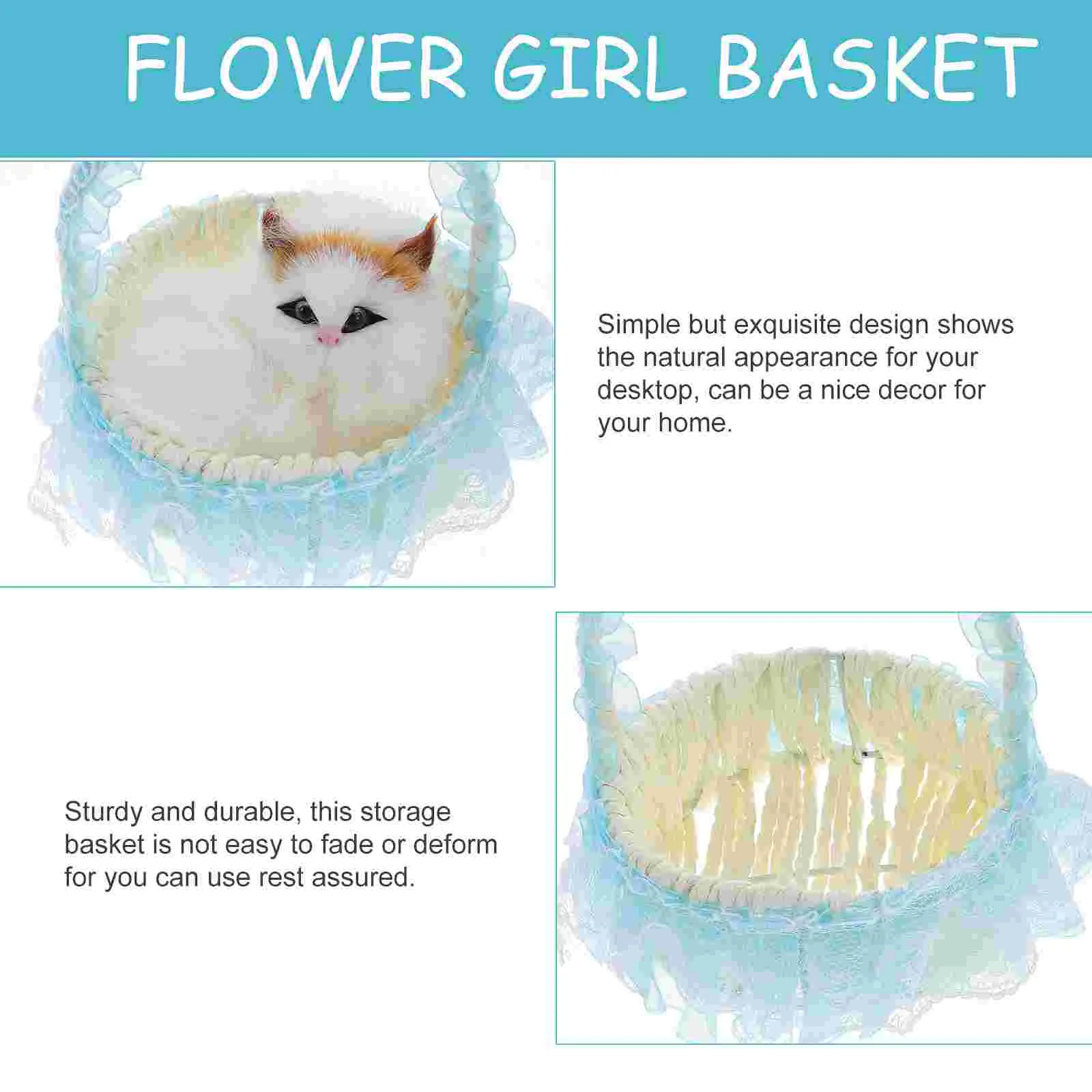 De Porristas Wicker Basket Kitten Flower Girl Baskets for Wedding Will Be Called Child