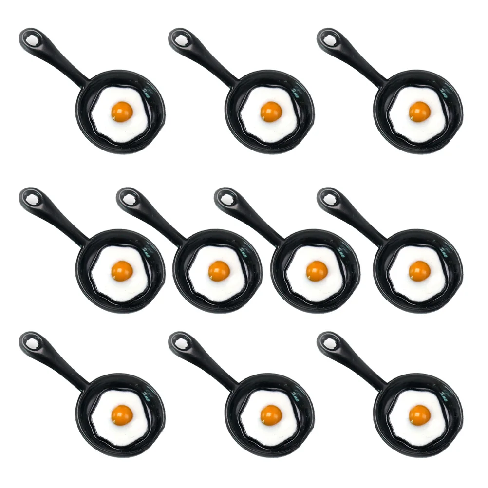 

10Pcs Alloy Frying Pan Pendants Diy Charm Set Fashion Jewelry Making Components For Necklaces Earrings Black
