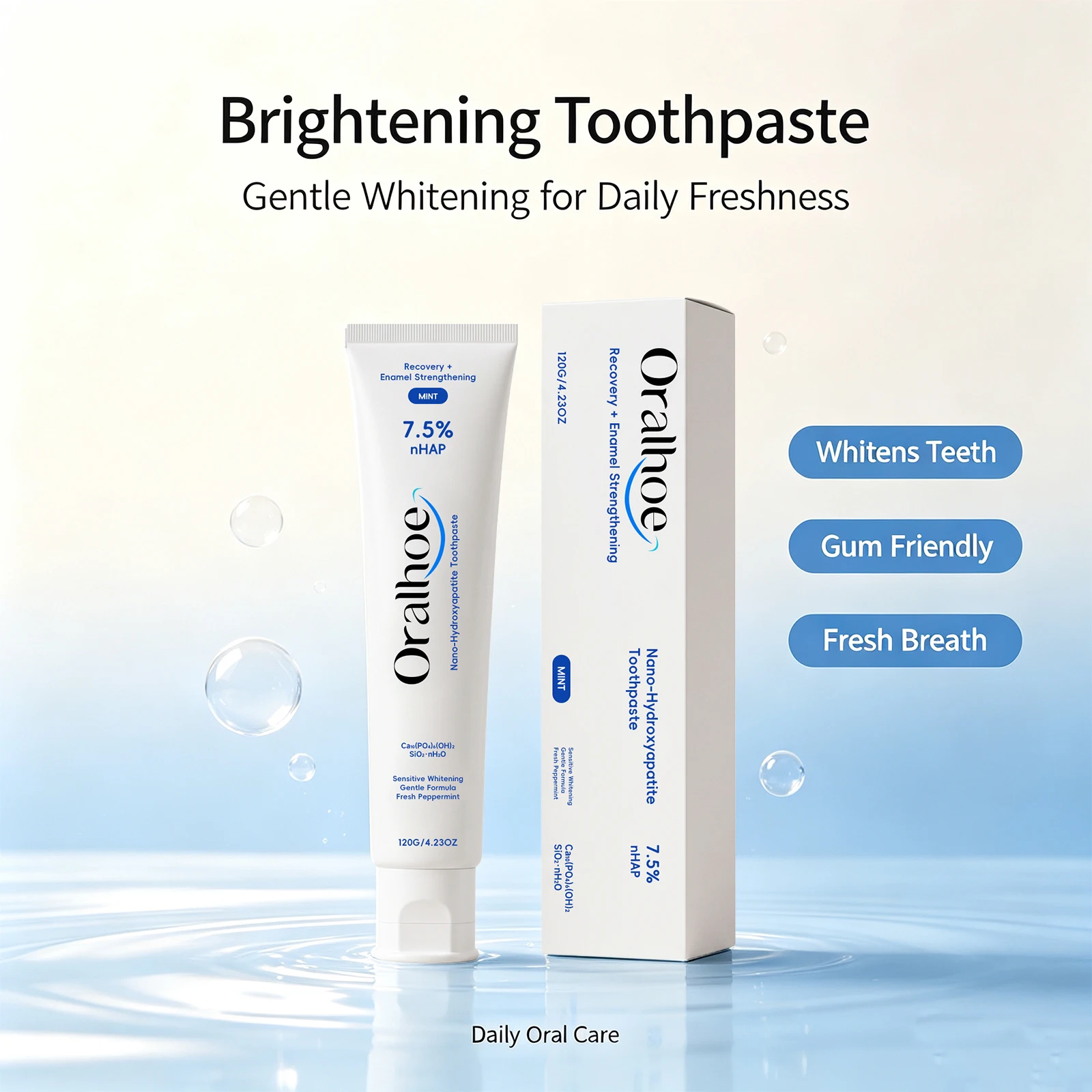 7.5% Nano Hydroxyapatite Toothpaste Remover Coffee Tea Stain Improve Bad Breath Whitening Toothpaste Teeth Oral Care Products