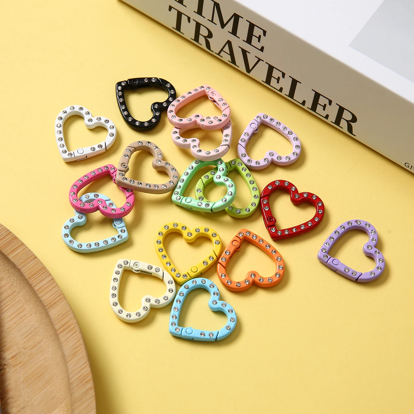

5/10/20/50 pcs Colorful Metal Heart Shape Key Rings Open Split Ring Connector For Choker Necklaces Bracelet Chain Jewelry Making