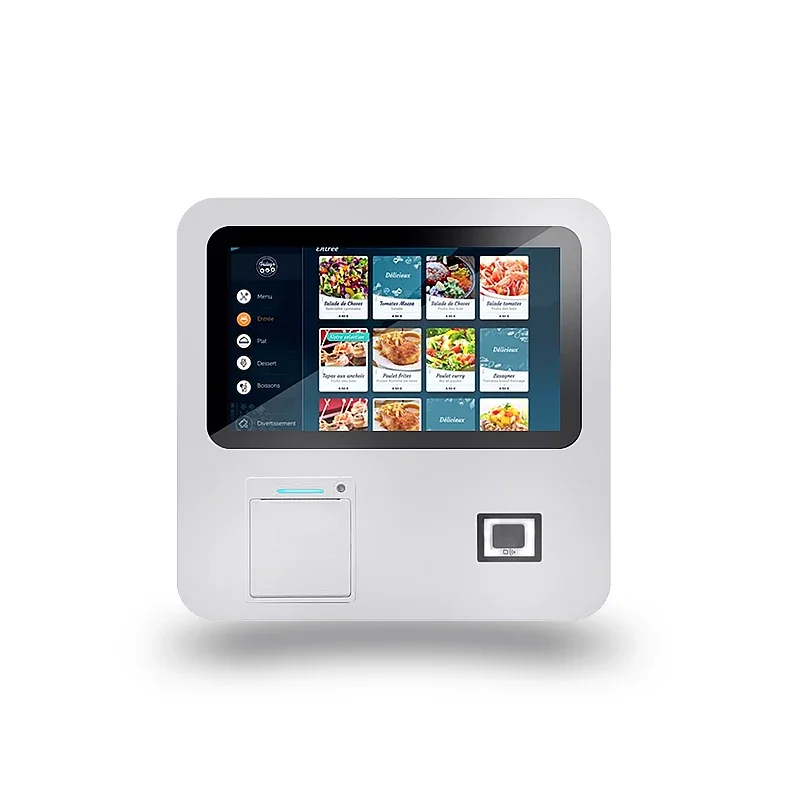 Restaurant Shopping Mall 15.6 inch Wall Mount Android 11.0 Printer Credit Card Touch Screen Automatic Payment Machine