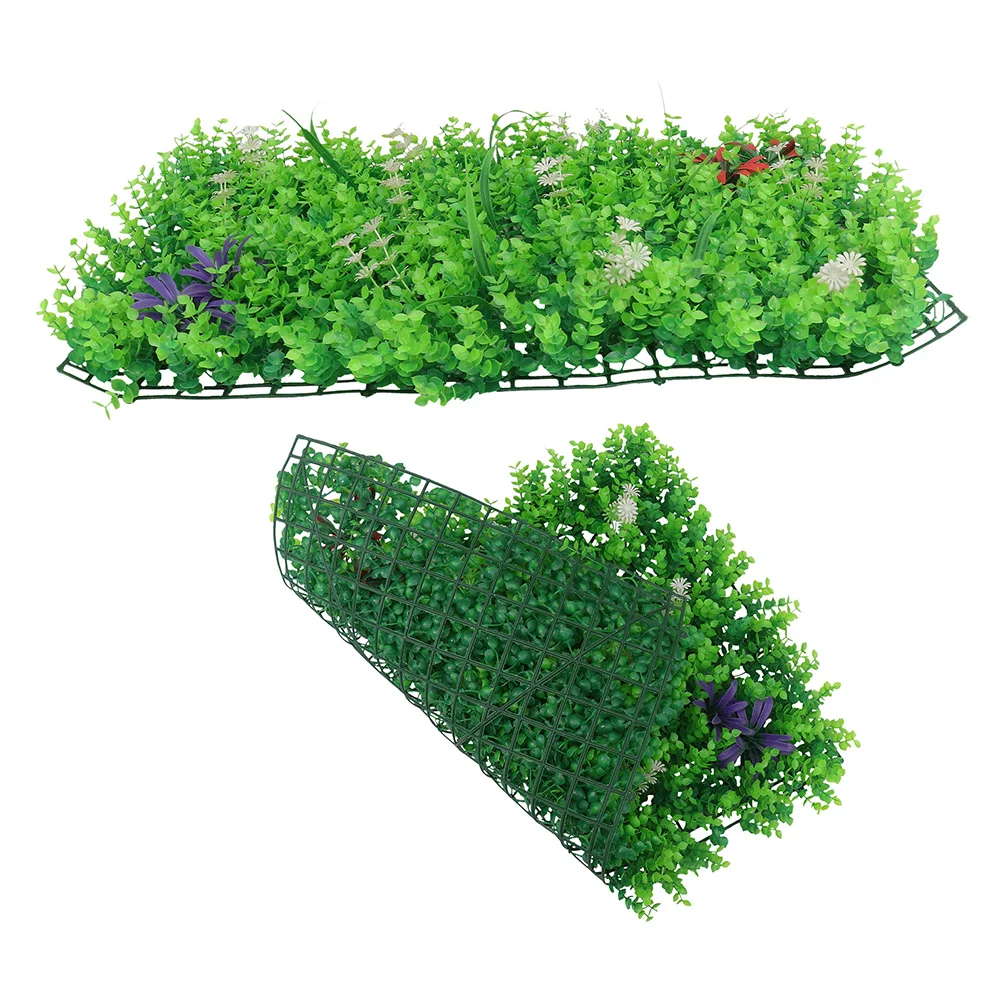 

2Pcs Artificial Plant Wall Grass Panel Greenery Hedge Plants Backdrop Decor Outdoor Wedding Party Background Fence Panels