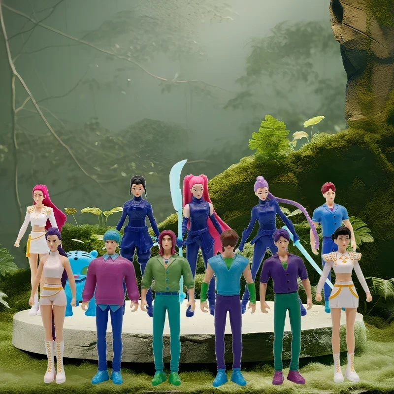 5pcs/Set Kpop Demon Hunters Action Figures Set Derpy Tiger Rumi Mira Zoey Sussy Collectible Dolls for Fans Gift