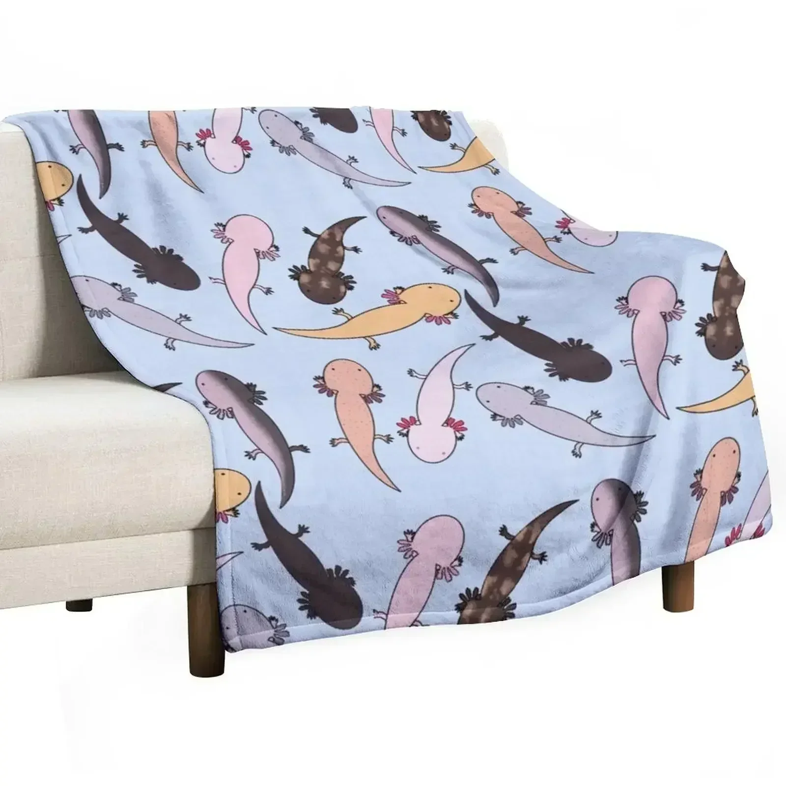 

Axolotls Throw Blanket Warm Comfortable Blanket Gift for Parents Friends