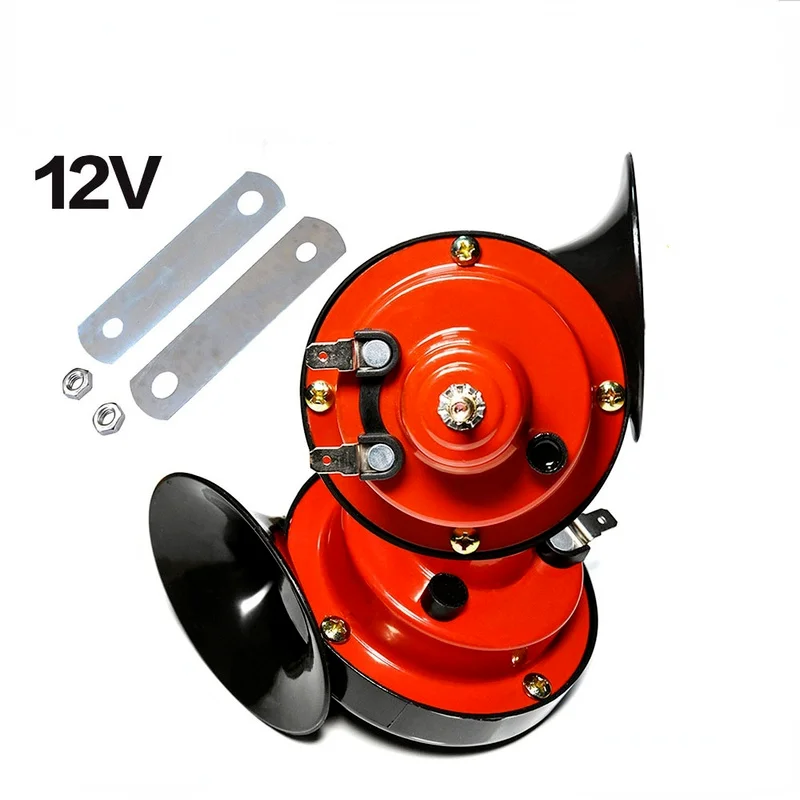 2pcs 12V 24V air horn for car Snail Electric Air Horn Marine Boat Loud Alarm Kit Boat Motorcycle Universal Dual-tone car horn