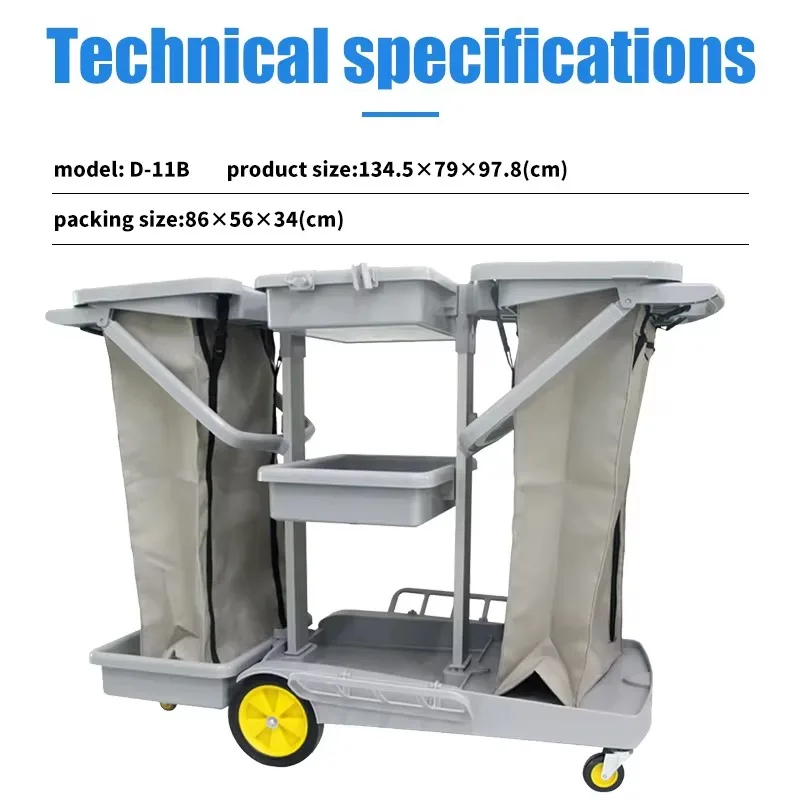 Carro multifuncional Service Cart, Carrinho De Limpeza Especial, Porteiro Alto, Escritório