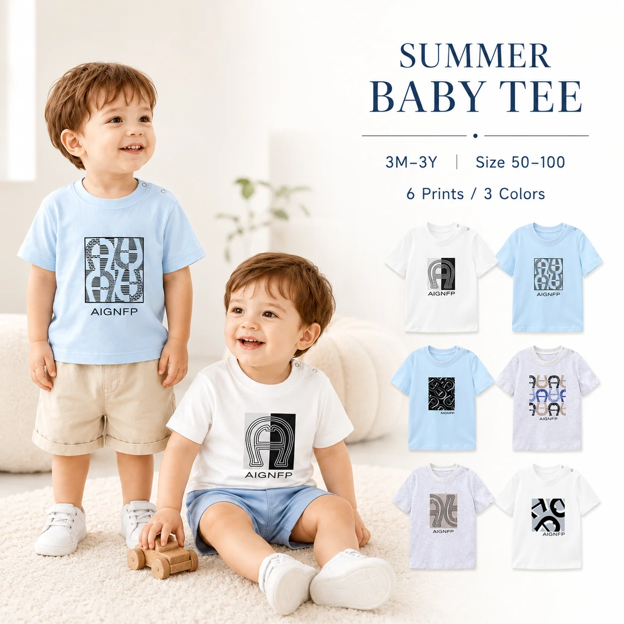 Fashion Baby t shirt summer Newborn clothes letter print Infant T-shirt cotton half sleeve tops casual Toddler boy short sleeves