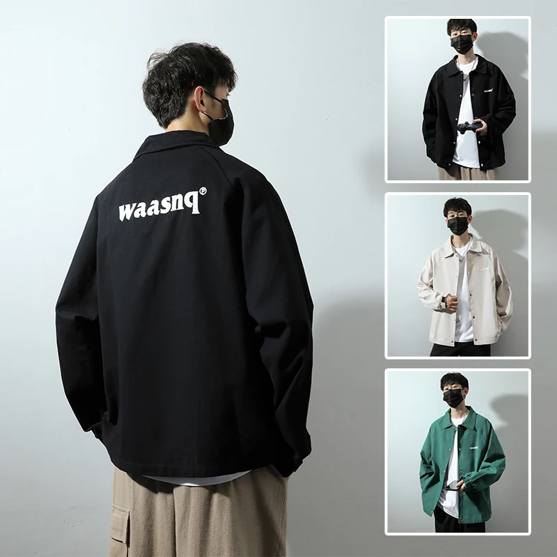 

Men's Casual Workwear Jaet Loose Fit Long Sve Collared irt Versatile Spring Autumn Faion Outerwear Youth Trendy
