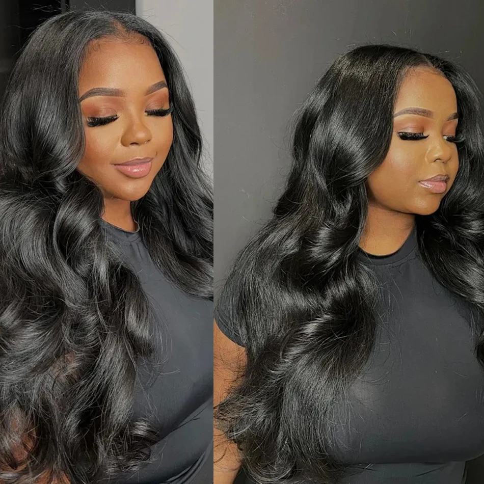 Body Wave Bundles with Closure for Black Women 100% Unprocessed Brazilian Human Hair 3 Bundles with 13X4 HD Lace Closure Natural