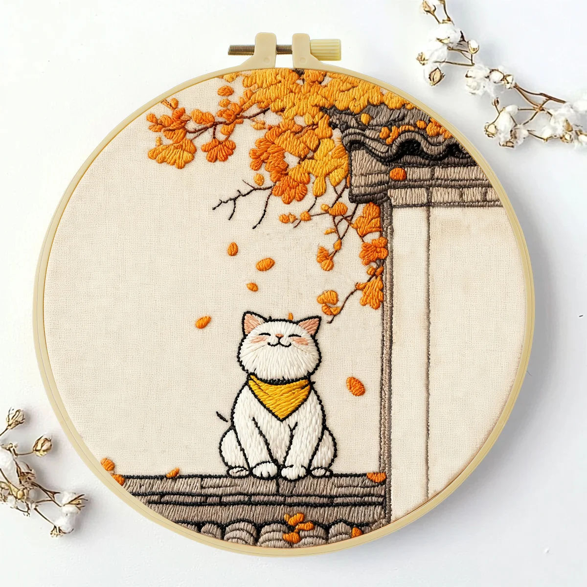 1 Stück 20X20CM/15X15CM 7,87/6,3 Zoll Katzen-Stickerei-Starter-Kit DIY-Kit DIY-Stickerei-Set für Anfänger Heimdekoration – Detail 1