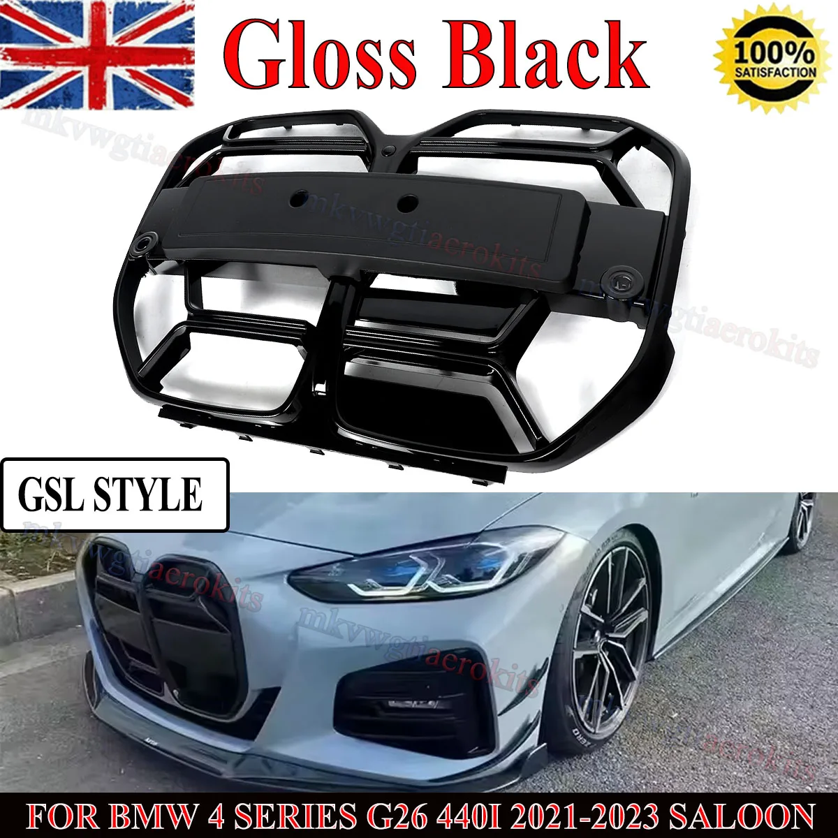 

CS Style Gloss Black Front Kidney Grille For BMW G26 4 Series Gran Coupe 2021-2024