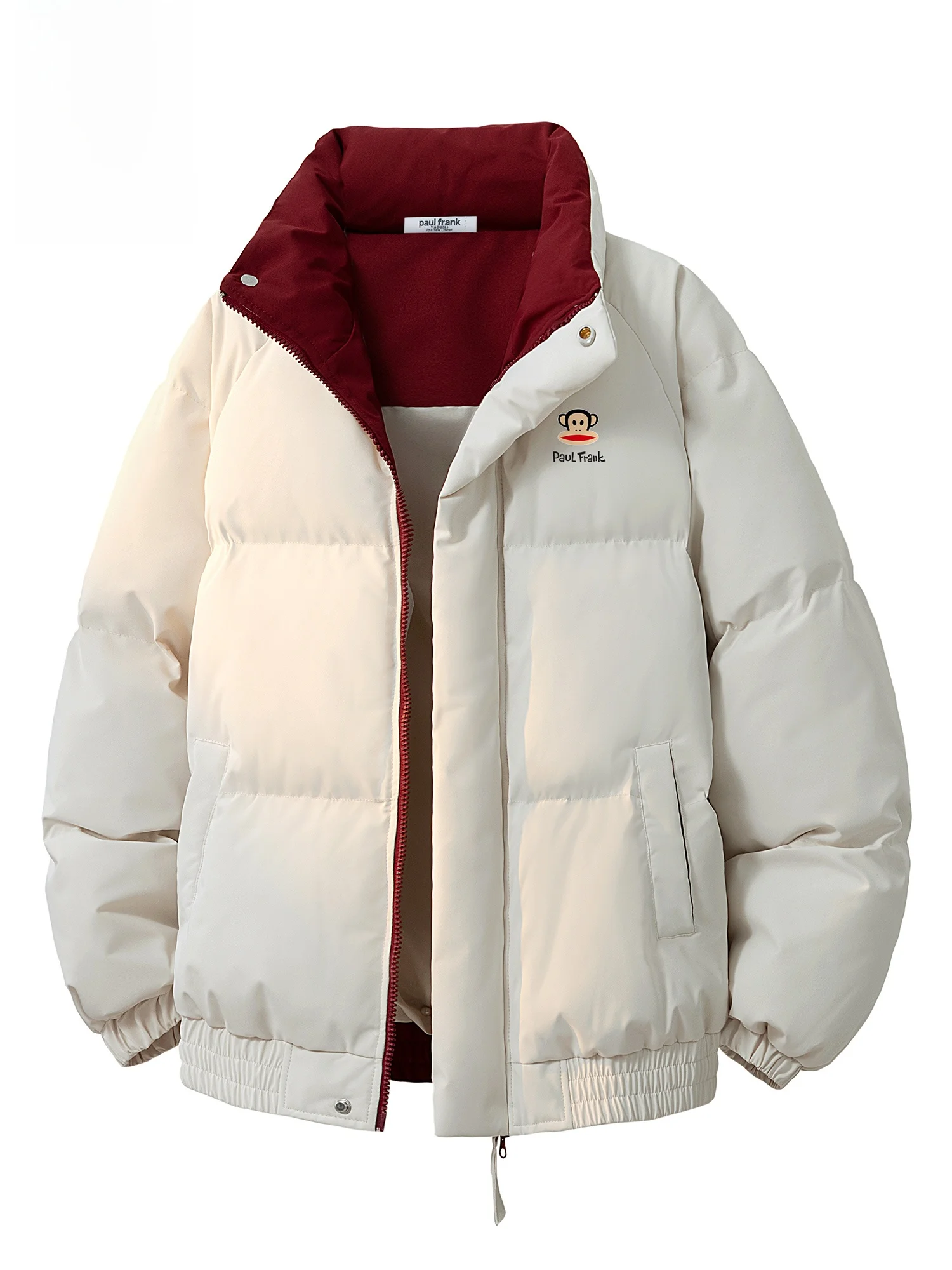 

PaulFrank Winter Thiened Cotton Jaet Men's Stand Collar Bread Sle Warmth Couple's Clothing Polyester Fiber Long Sve