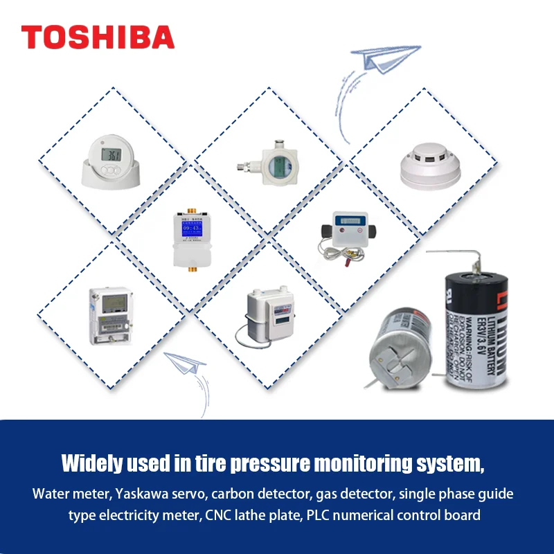 TOSHIBA ER3V 3.6V lithium battery 1000mAh used for robot industrial control servo system CNC machine tool driver sensor