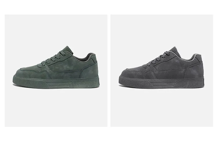 Herren-Skate-Sneaker aus einfarbigem Wildleder, niedrig geschnitten, zum Schnüren, weiche, rutschfeste Freizeitschuhe für den täglichen Weg zur Arbeit, Spaziergänge auf der Straße, Einkaufen, Autofahren – Detail 2