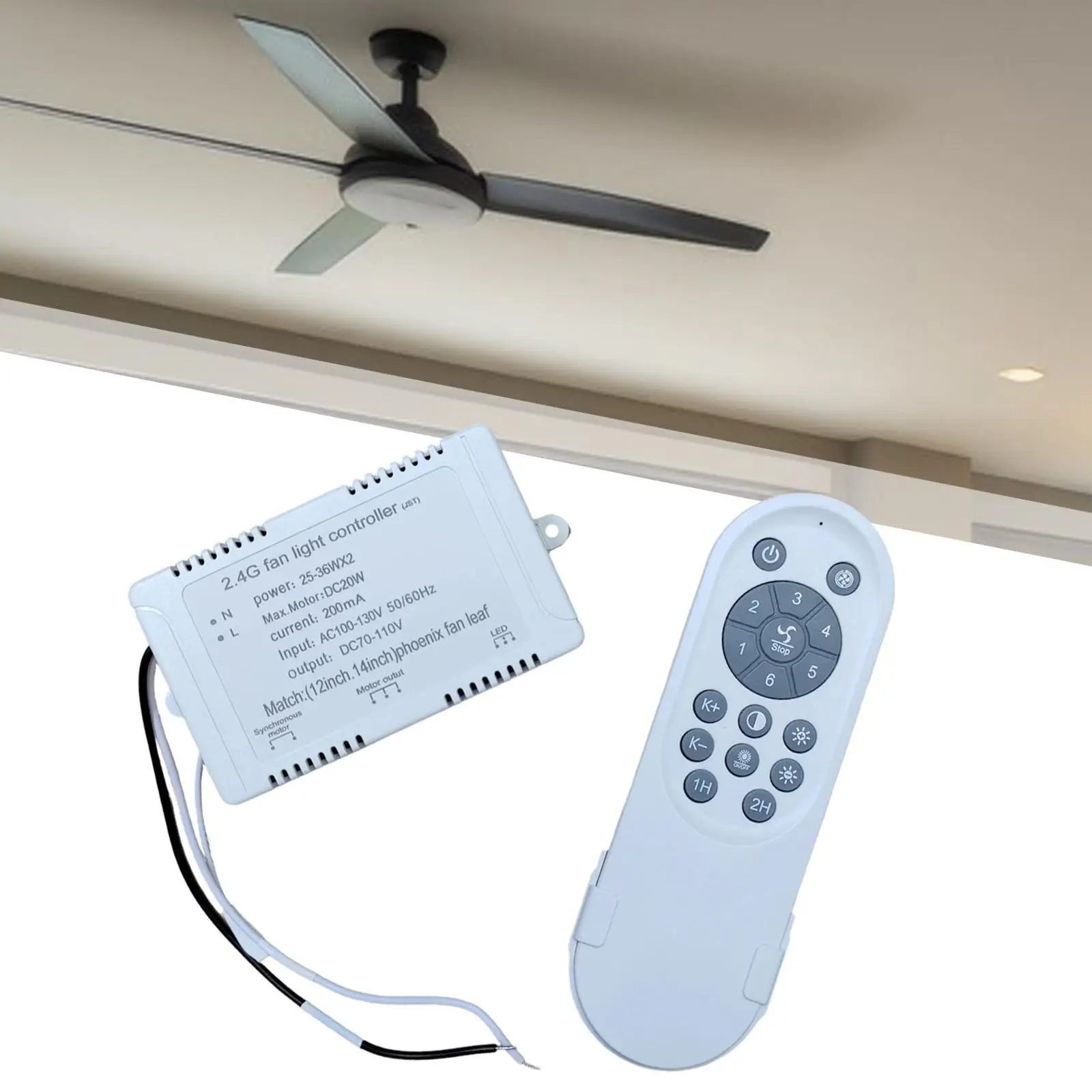 

Ceiling Fan Remote Control Set 110V Replacement for Ceiling Fans with Lights
