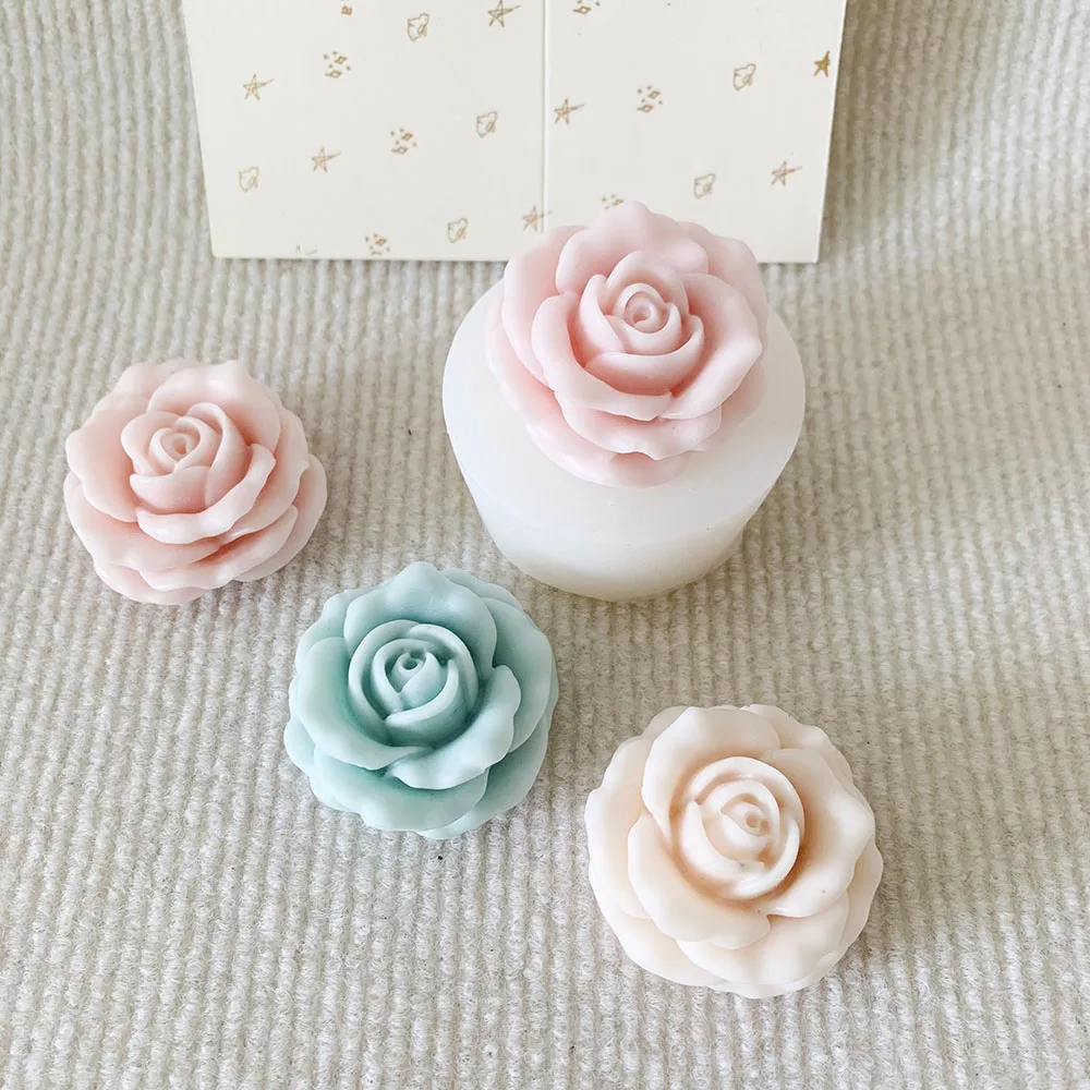 Flower Rose Silicone Mold Candle DIY Flowers Shaped Candle Making Soap Resin Chocolate Mold Craft Trendy Candle Mould