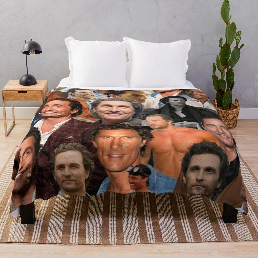 

Matthew McConaughey photo collage Throw Blanket Thins Moving Fashion Sofas Summer Blankets