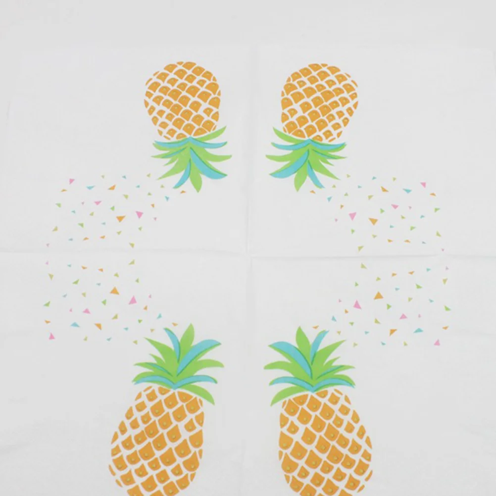 20 Blatt 33 x 33 cm große Ananas-Druckservietten, Einweg-Papierservietten, Partyzubehör für den täglichen Gebrauch auf Partys und Banketten