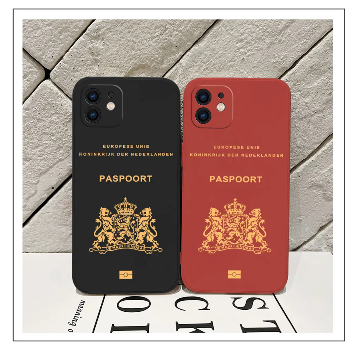 Netherlands Passport Cover Phone Case For iPhone 15 14 13 12 11 Pro Max Mini X XR XSMAX SE 8 7 6 Plus Soft Liquid Silicone Cover