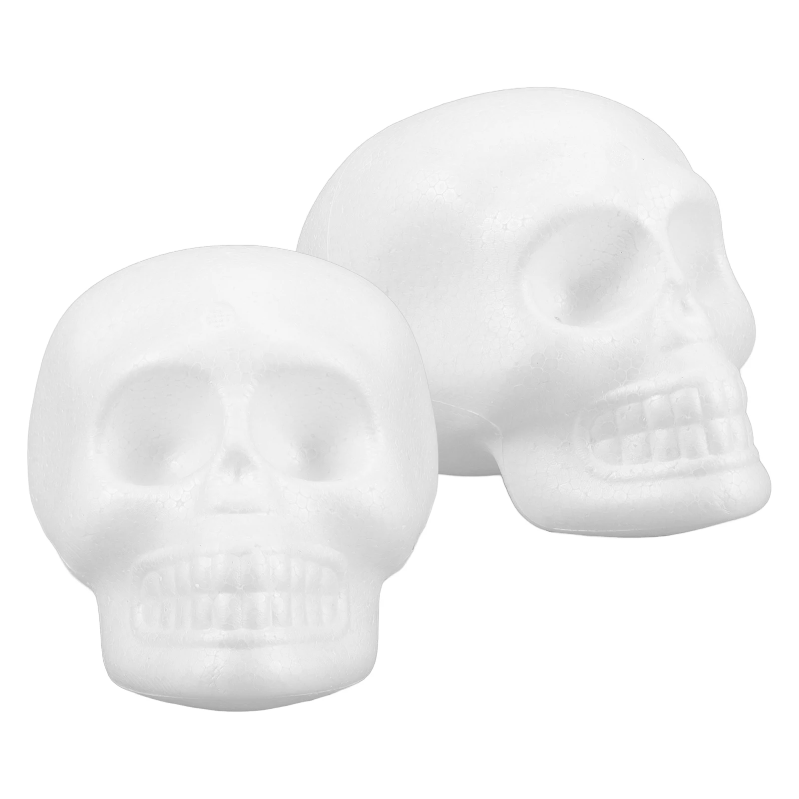 

2Pcs Halloween Foam Skull Heads Hanging Decorations Unfinished Scary Ornaments Supplies Foam Head Mini Skulls