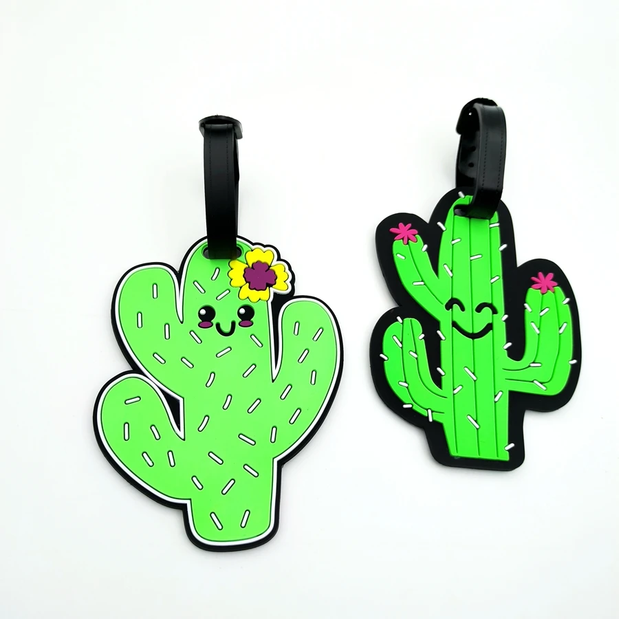 

2pcs Creative Cactus Luggage Tag Hang Tag Business Travel Airport Luggage Anti Loss ID Tag Work Name Tag Male Female