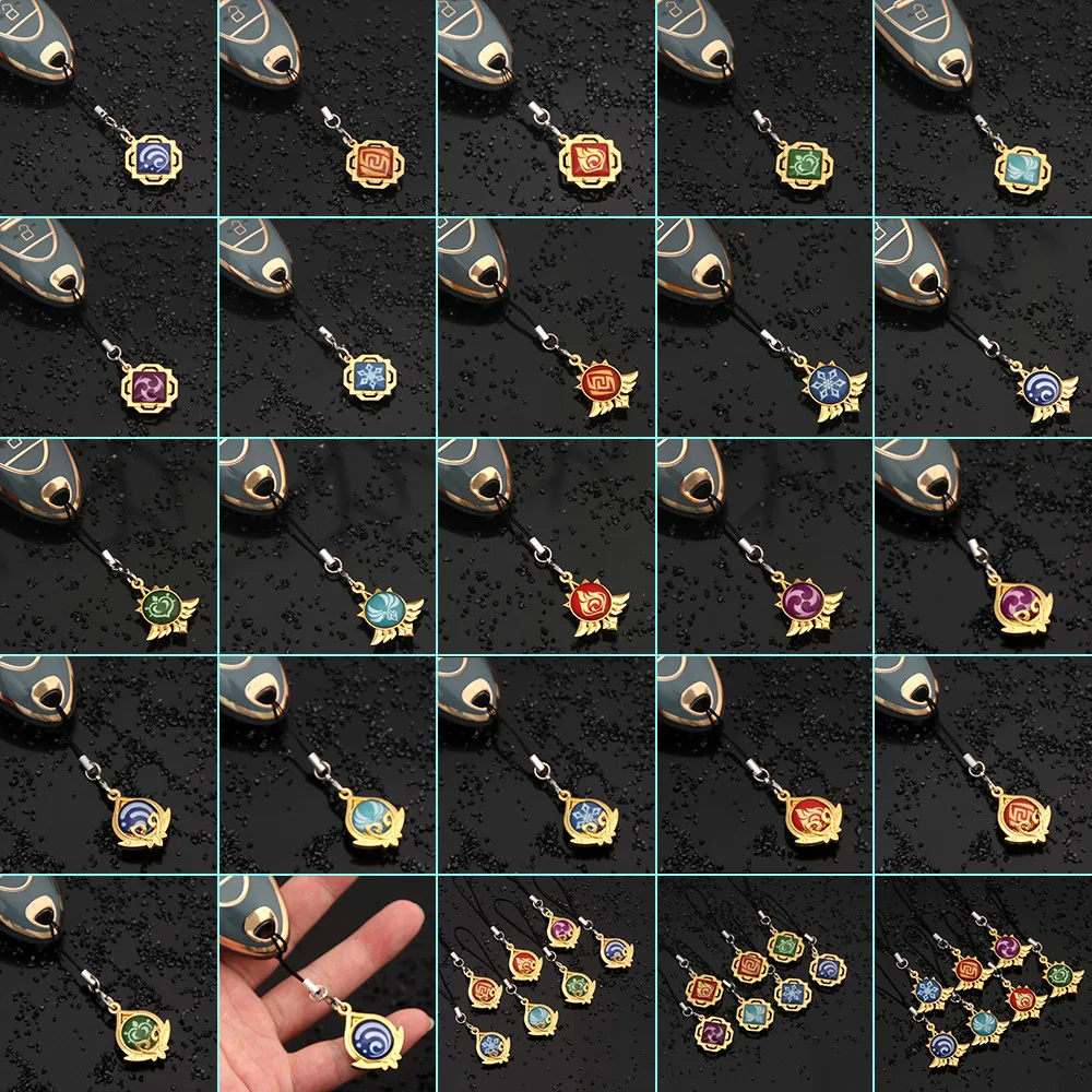 

Брелок для игры Genshin Impact, светящийся глаз Бога, 7 элементов, двухсторонний стеклянный кулон, брелок для женщин и мужчин, ювелирные изделия для косплея