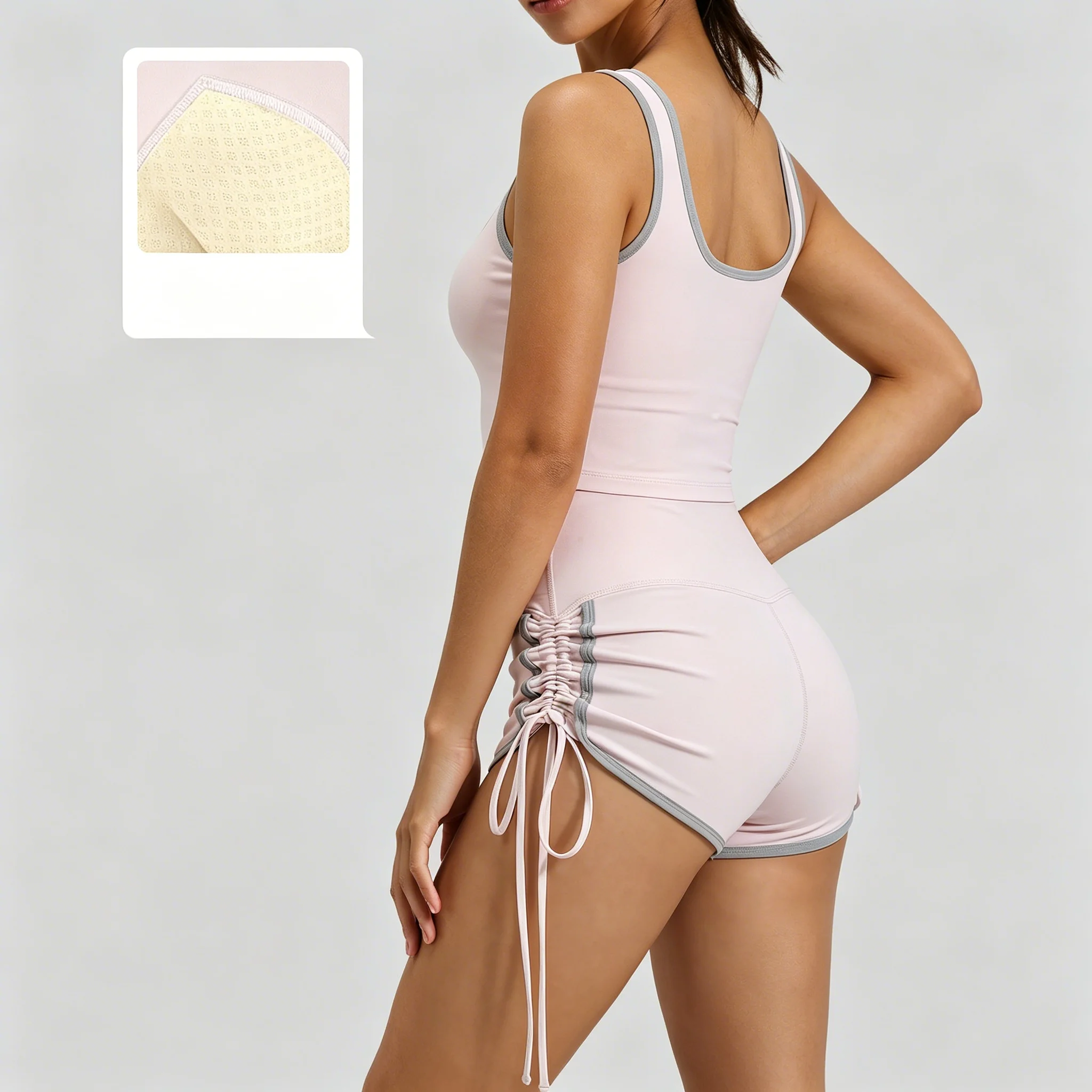 2026 Women Yoga Set High Support Chest Pad Vest Shorts Gym Fitness Two Piece Breathable Sports Outfit for Running