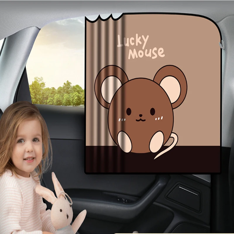3pcs Telescopic Car Window Shades for Kids with Magnetic Mosquito Net UV Protection Sunshade Block Mesh Curtain Sun Cover