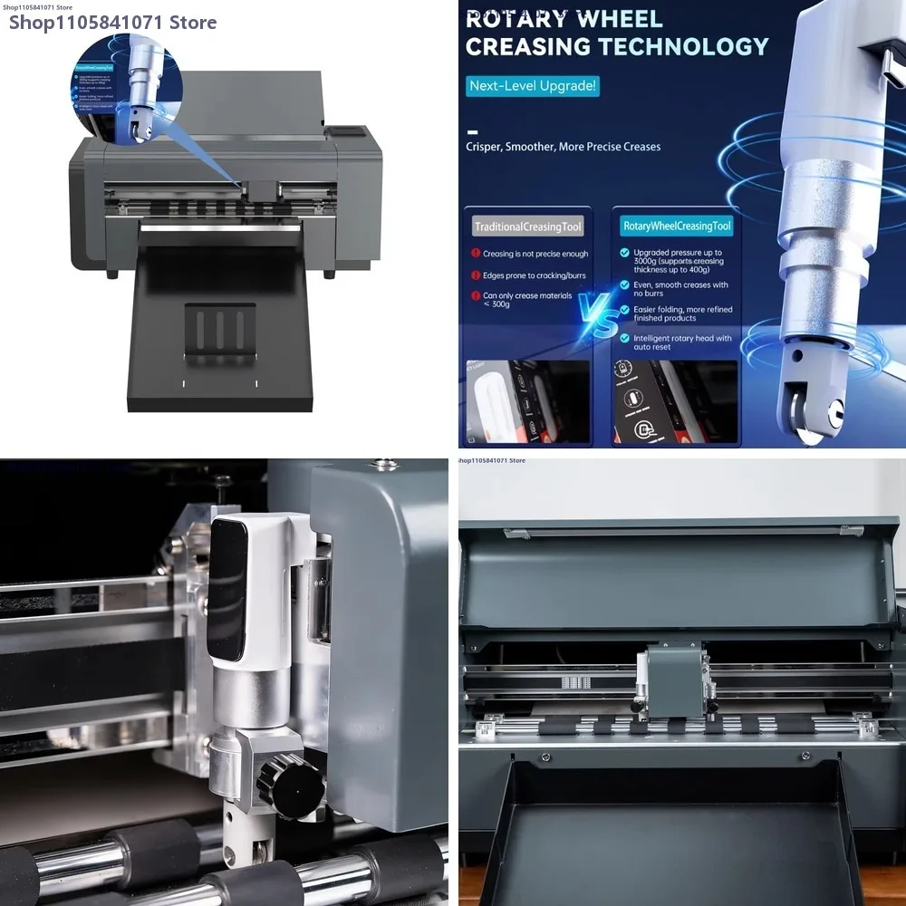 Automatic Digital Die Cutting Machine with Rotary Creasing Wheel Semi-Cut for Custom Gift Boxes and Adhesive Stickers