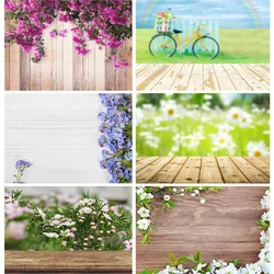 ZHISUXI Vinyl Custom Photography Backdrops Props Flower Wooden Floor Landscape Photo Studio Background 22326 HMB-04