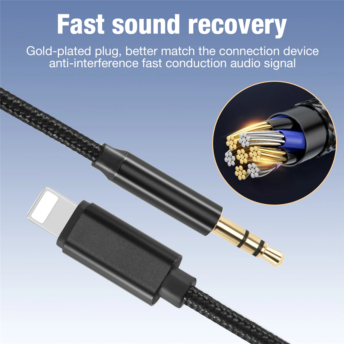 Cable auxiliar de Audio para coche, accesorio de Audio prémium de 3,5mm para estéreo Pro-8 Plus