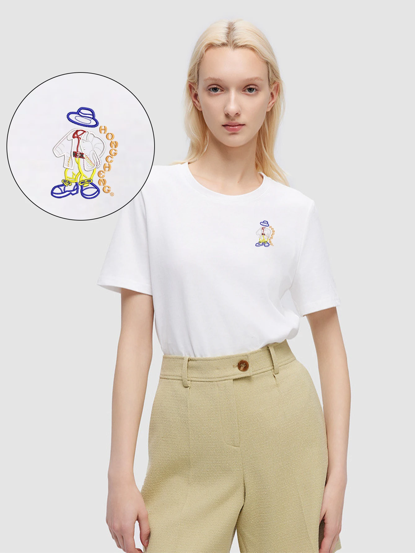 

Vintage Gent Men’s & Women’s Embroidered Cotton T-Shirts – HongCheng Gentleman T-Shirt with Premium Embroidery for Street Style
