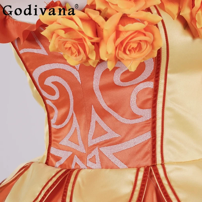 School Cos Flower Dress Suit Women's Magic Performance Violet Dance Dress Female Cosplay Necklace Evening Party Dress