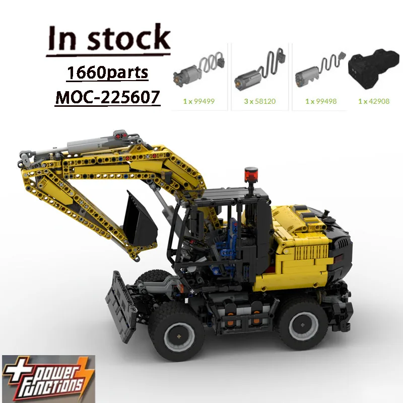 

MOC-225607 New Farm Agriculture Yellow Wheeled Excavator Building Block Model 1660 Parts MOC Boys Children's Birthday Toy Gift
